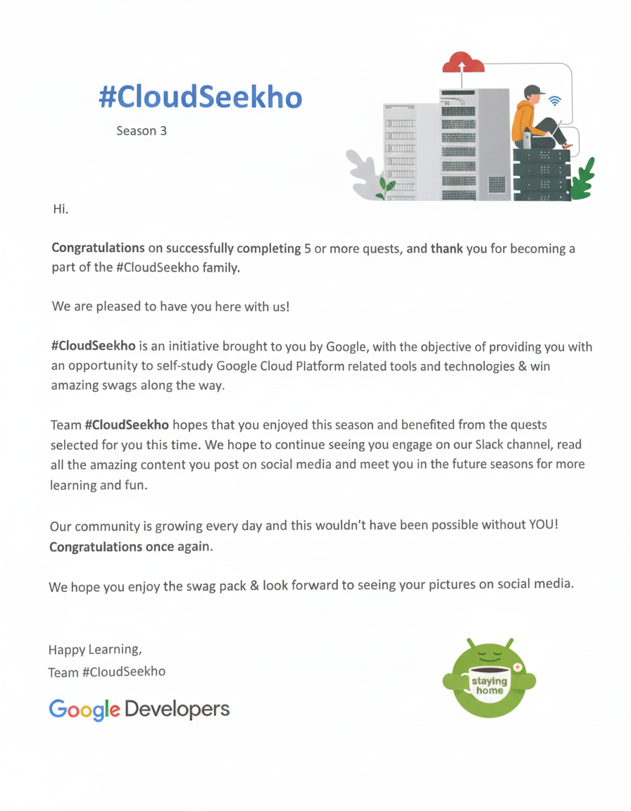 Google Cloud Seekho Certificate